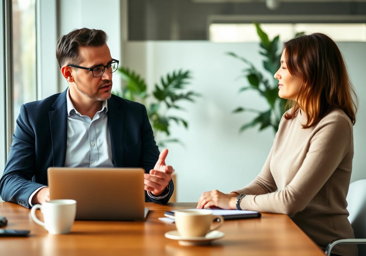 Two business people shaking hands after reaching agreement